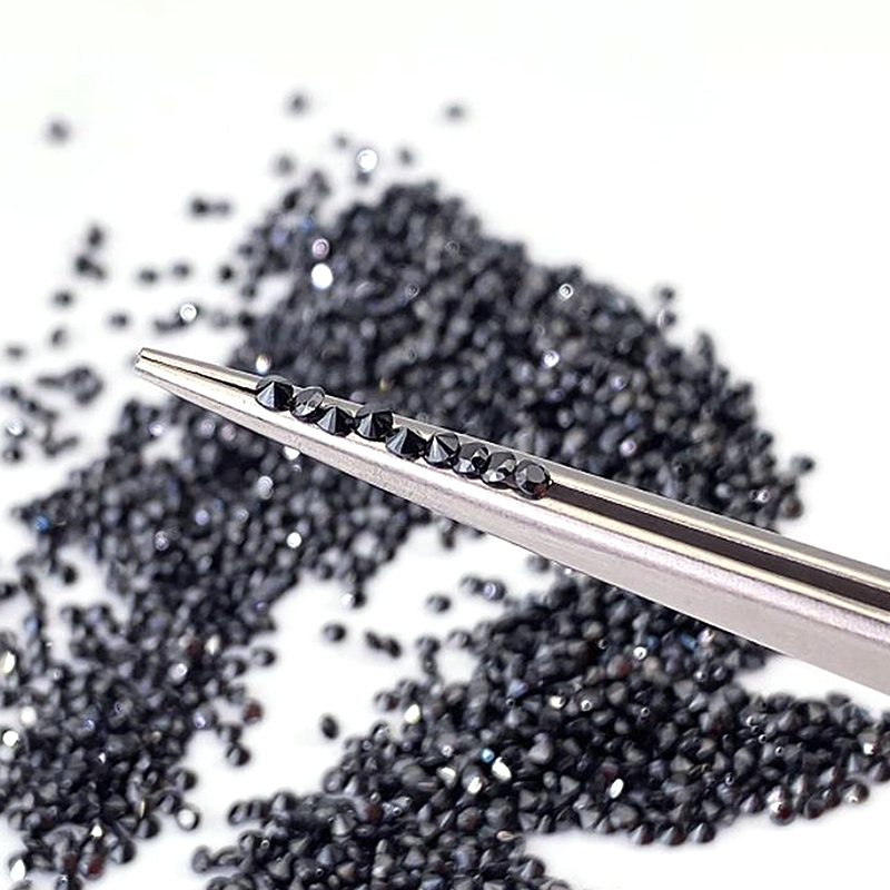 Small Size 0.7-3.0mm Melee Moissanite Stone Black Color VVS Loose Gemstone Moissanite Diamond Manufactured Beads for Jewelry Making