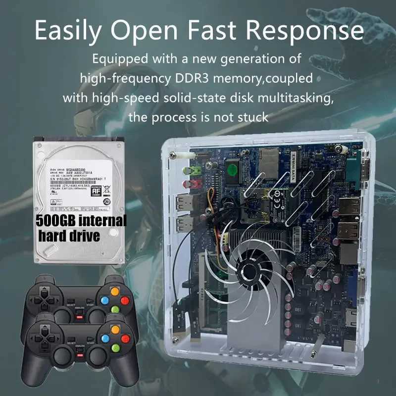 LZAKMR super Console U7 Plug and Play Retro Game Console 500G HDD 70000Games for Wii SS DC GameCube N64 Wireless handle K251107