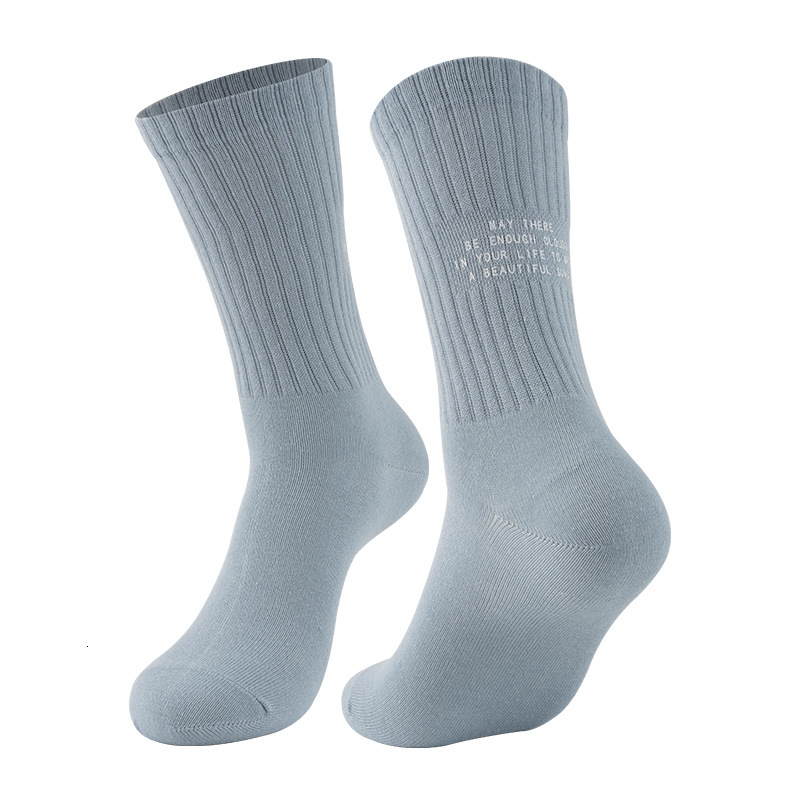 Summer anti slip letter men's long thin sports basketball socks, sweat absorbing, breathable, odor proof mid tube socks