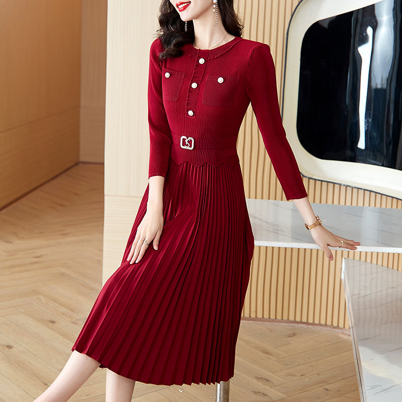 Large size women's clothing 2025 dress new style fragrance slimming stylish slimming large size long skirt D02296