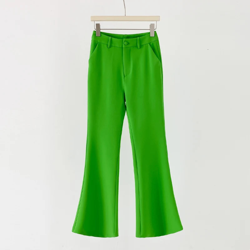 Womens Grass Green Pants set ultrathin Pantsjacket formal business jacket twopiece 250418