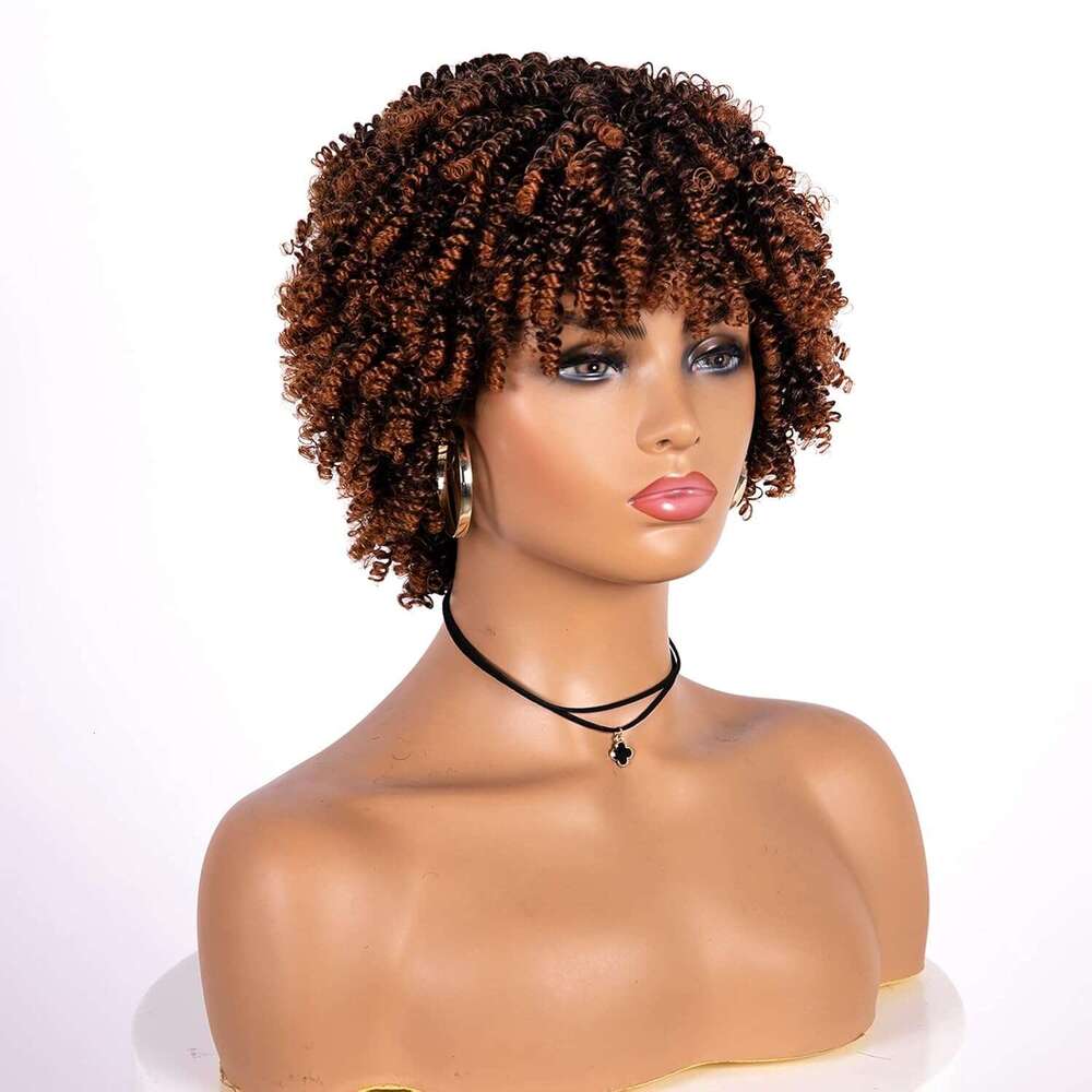 Unonet Black Women, Soft Breatable Synthetic Curly Wigs, Short Afro Wigs for Woman Cosplay Daily Party Use (1BT30)