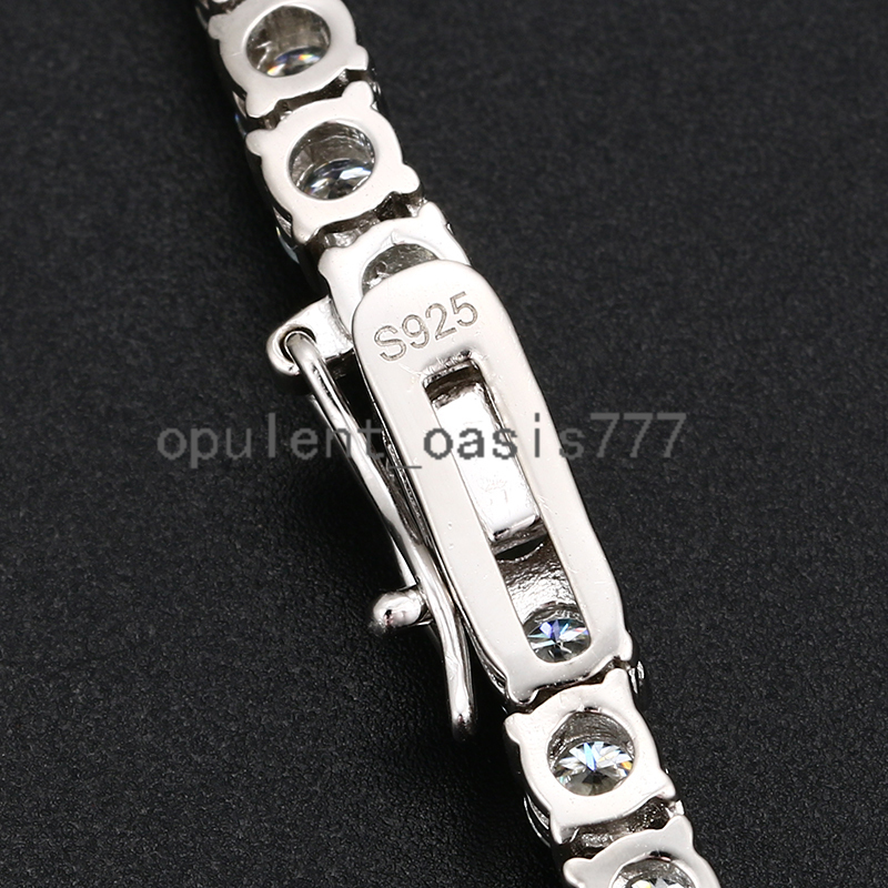 4mm Tennis Chain Hip Hop Custom 925 Sterling Silver Mens moissanite Diamond Iced Out Tennis Chain Necklace moissanite Tennis Chain Necklace