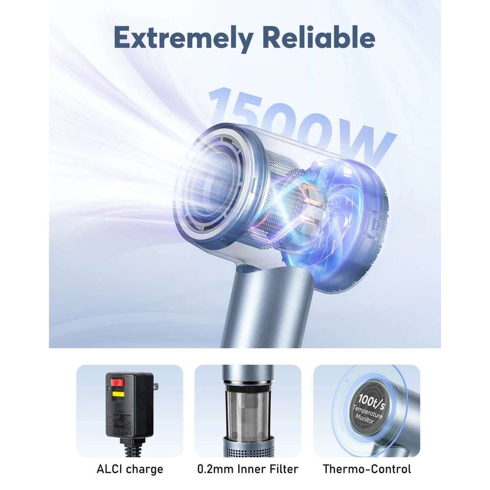 Bopcal Professional High Speed 110000RPM Brushless Cold Hot blower Silent Touch Screen Dryer For Home Hair Salon
