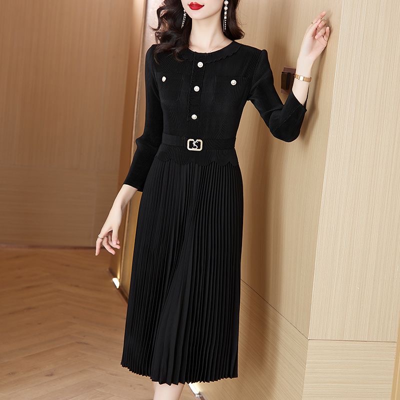 Large size women's clothing 2025 dress new style fragrance slimming stylish slimming large size long skirt D02296
