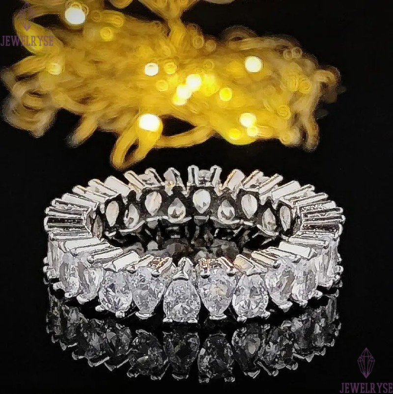 Choucong Brand Wedding Rings Simple Fashion Jewelry 925 Sterling Silver Water Drop 5A Cubic Zircon CZ Diamond Gemstones Promise Women Engagement Band 