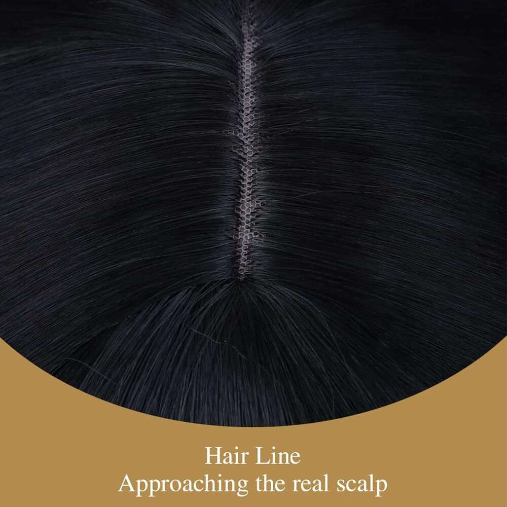 Netgo Women, Long Straight Black Wig with Bangs, Natural Looking Heat Resistant Synthetic Cosplay Party Wigs for Girls