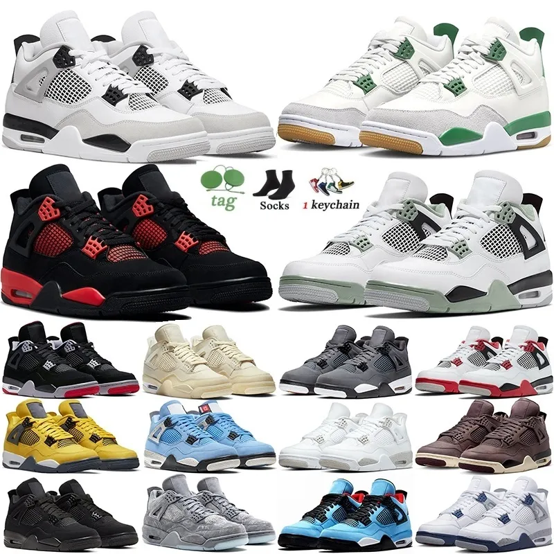 4 basketball shoes for men women 4s Black Cat Sail Red Thunder White Oreo Cactus Jack University Blue Infrared Cool Grey Bred Guava ice mens sport sneakers