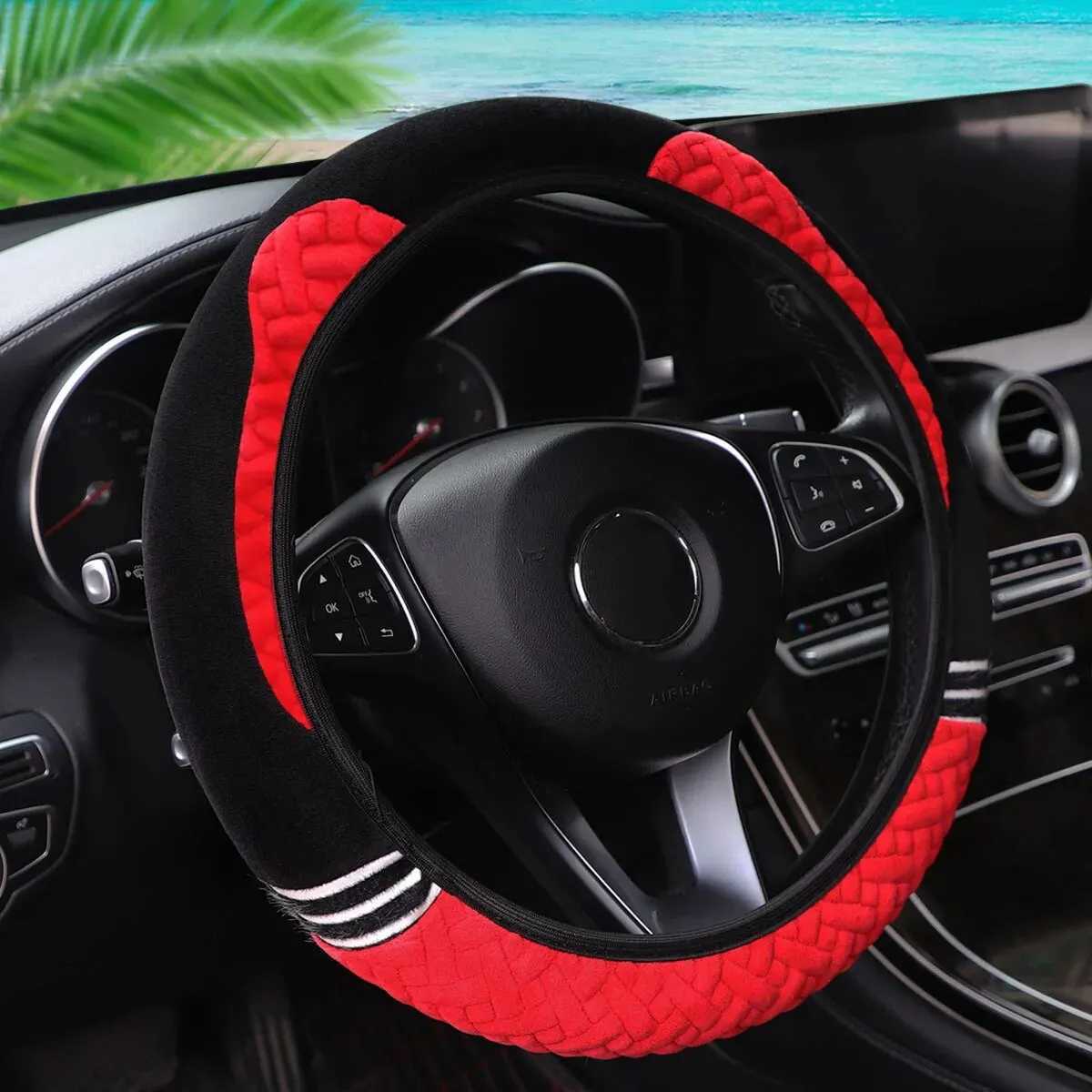Warm hand plush bear cartoon cat car no inner ring steering wheel cover auto parts 14.5-15 inches H25430