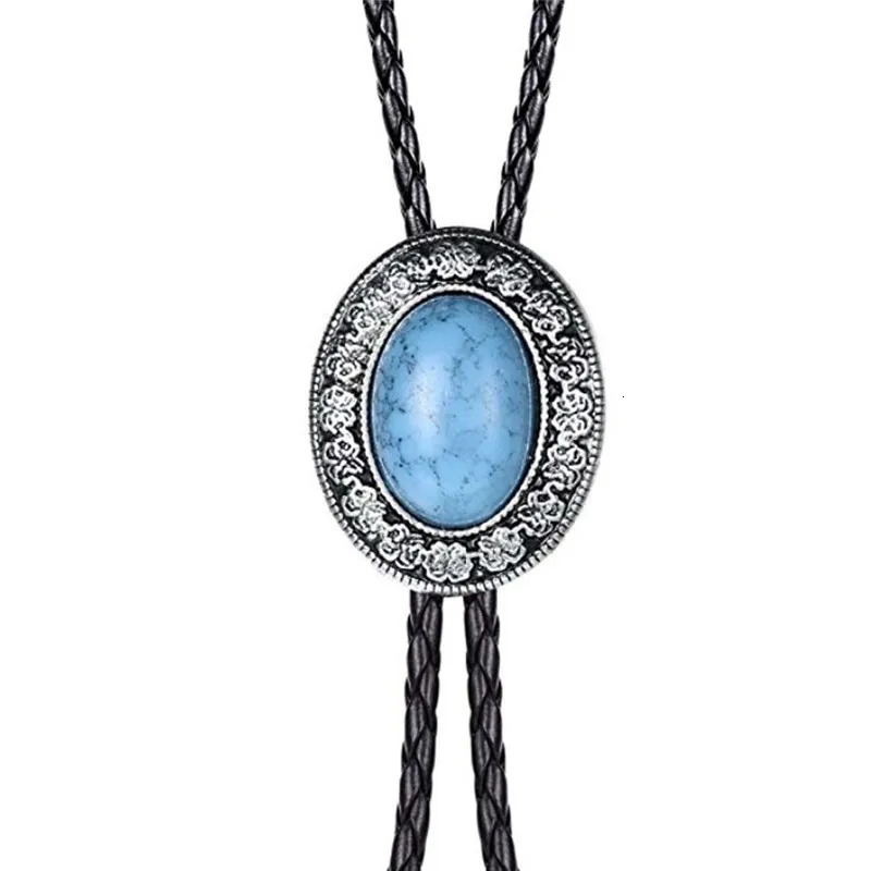 agate stone bolo tie American western cowboy bolo tie mens shirt collar decoration trend 250430