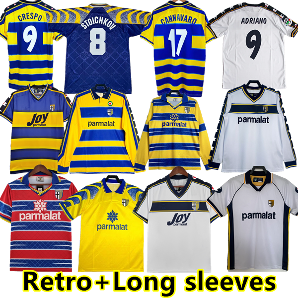 1999 2000 Parma Calcio Retro soccer Jersey Classic 1998 95 97 99 00 BAGGIO CRESPO CANNAVARO Vintage Football shirt STOICHKOV THURAM 01 02 03 NAKATA ZOLA Long sleeve