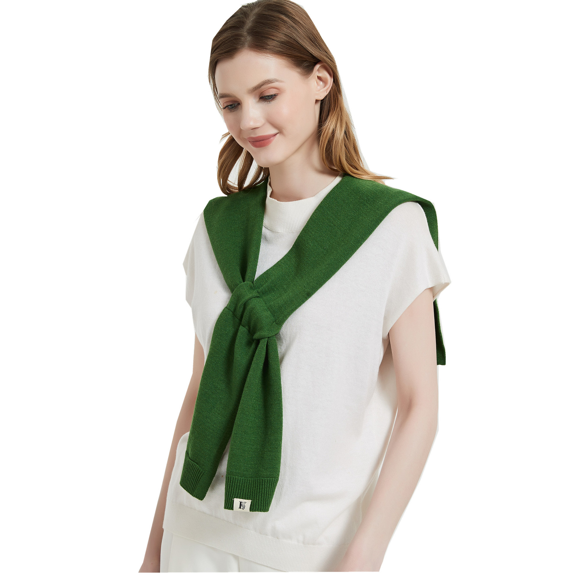K583 Foreign trade spring and summer new style knitted small shawl ladies outer wear fake collar solid color small shawl wholesale Tonglu manufacturer