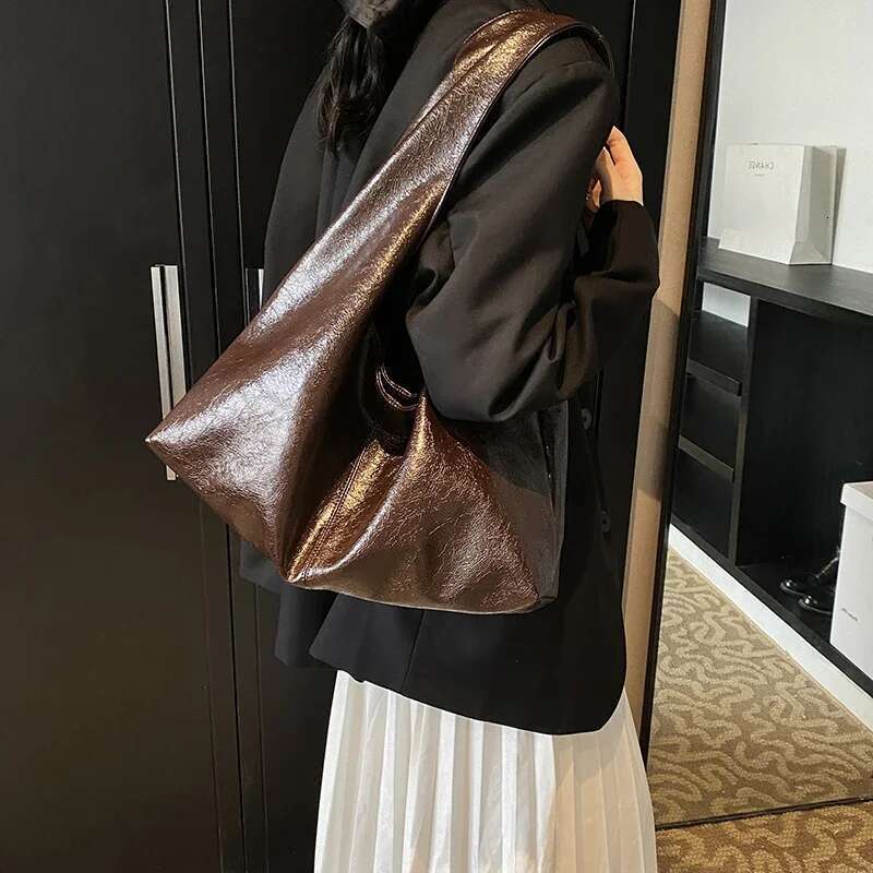 LEFTSIDE Design Large PU Leather Hobo Underarm Bags Lady Winter Shoulder Bag For Women New Trend Y K Handbags And Purses Bag