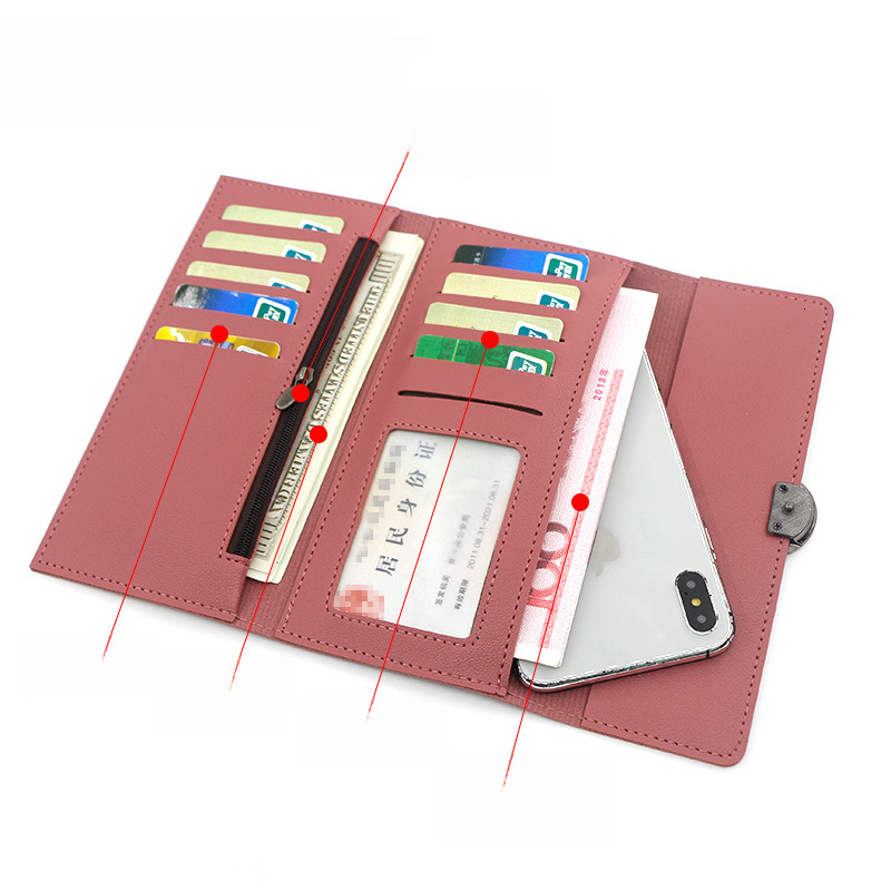 Designer Wallet New Women S Long Korean Edition Minimalist Handheld PU Fold Buckle Zero Wallet Multi Card Bag Luxury Wallet Key Pouch