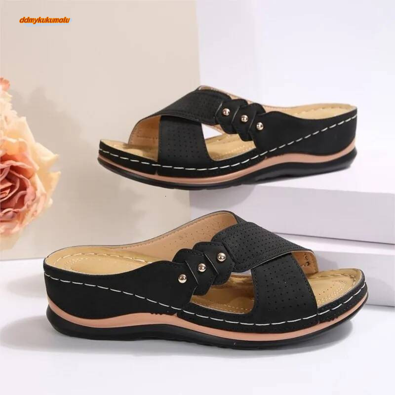 Women Summer Comfortable Sandals Slides Woman Wedge Ladies Shoes Non-Slip Footwear Female Slipper ddmykukumalu