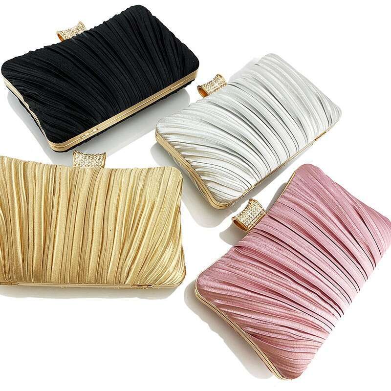 Dinner Bag Ruffle Drill Bit Dinner Dress Cheongsam Elegant Muse Hand Held Crossbody Women S Bag KQ