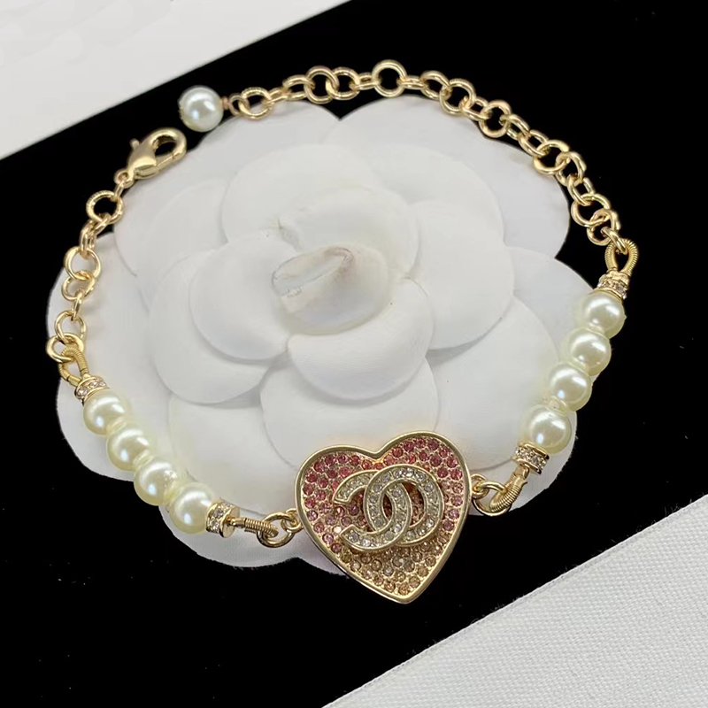 Brand Classic Vintage Leather Chain Bracelet Fashion Colorful Crystal CC Bracelet for Women's High Quality Stainless Steel Bracelet Designer Jewelry Gift