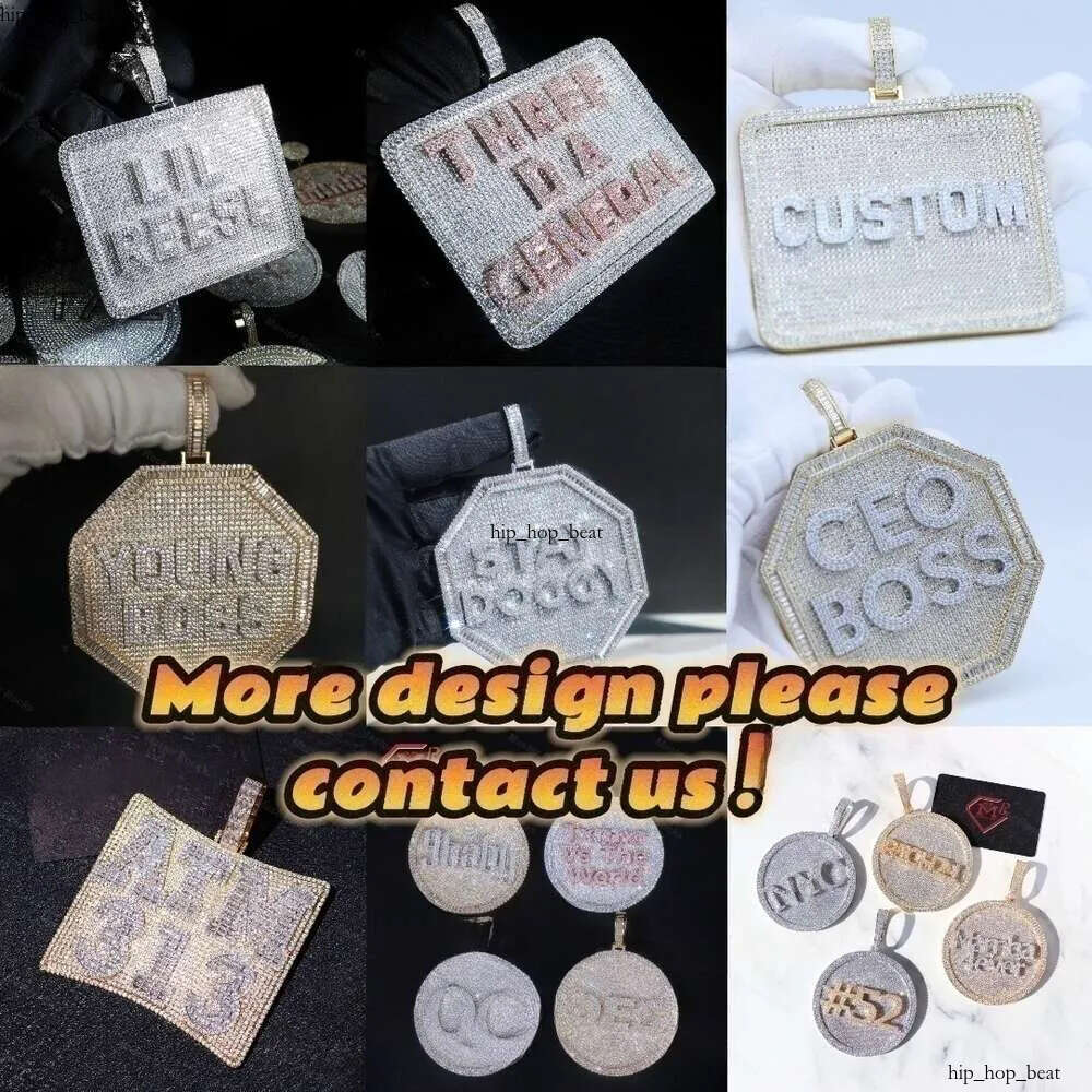 necklace moissanite chain 15mm Hip Hop VVS Diamond Baguette Cuban Link Chain Moissanite 925 Silver Jewelry Box 9a