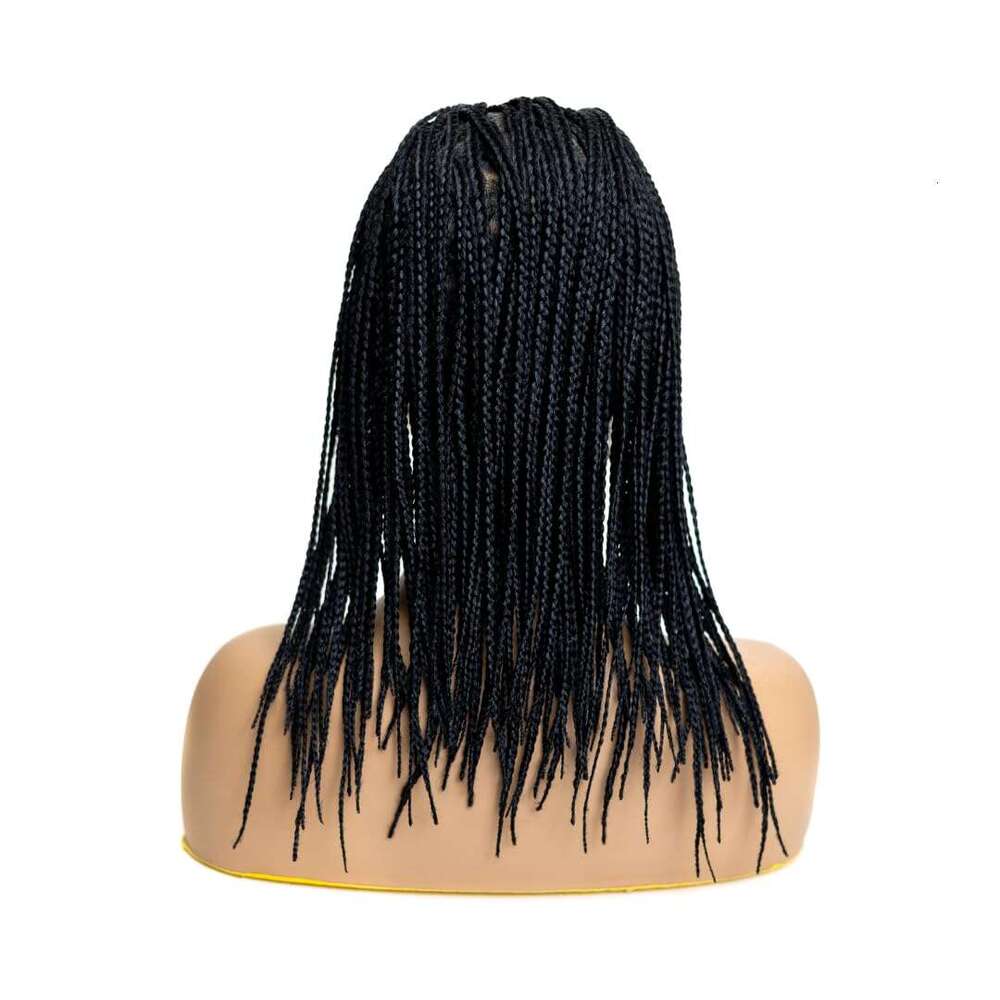 PIB 12'' Full Lace Knotless Braid Square Parted Braided Wig for Women Handmade Box Braids with Natural Baby Hair - Jet Black #1