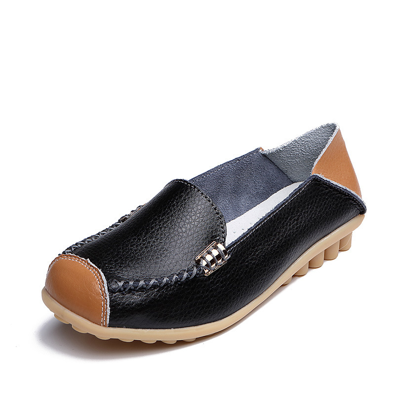 Bean Women S New Spring Summer Leather Surface Waterproof And Anti Slip Cow Tendon Soft Sole Casual Versatile Mom Shoes Ddmysaturn