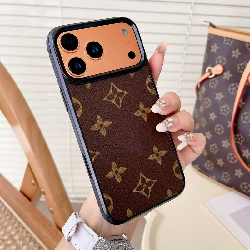 Designer Phone Case 17 Pro Max Golden Badge Luxury iPhone Case with for iPhone 16 ProMax Cases Apple 15 14 13 12 Plus Cell Phone Cases Leather Mobile Cover 2025