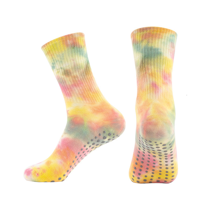 Summer thin fashion tie dye yoga anti slip indoor gym floor training dance Pilates sports socks