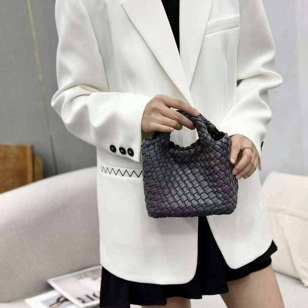2025 Spring/Summer Handmade Woven Mini Handheld Women's Basket Versatile Mother and Child Single Cross Shoulder Chain Bag