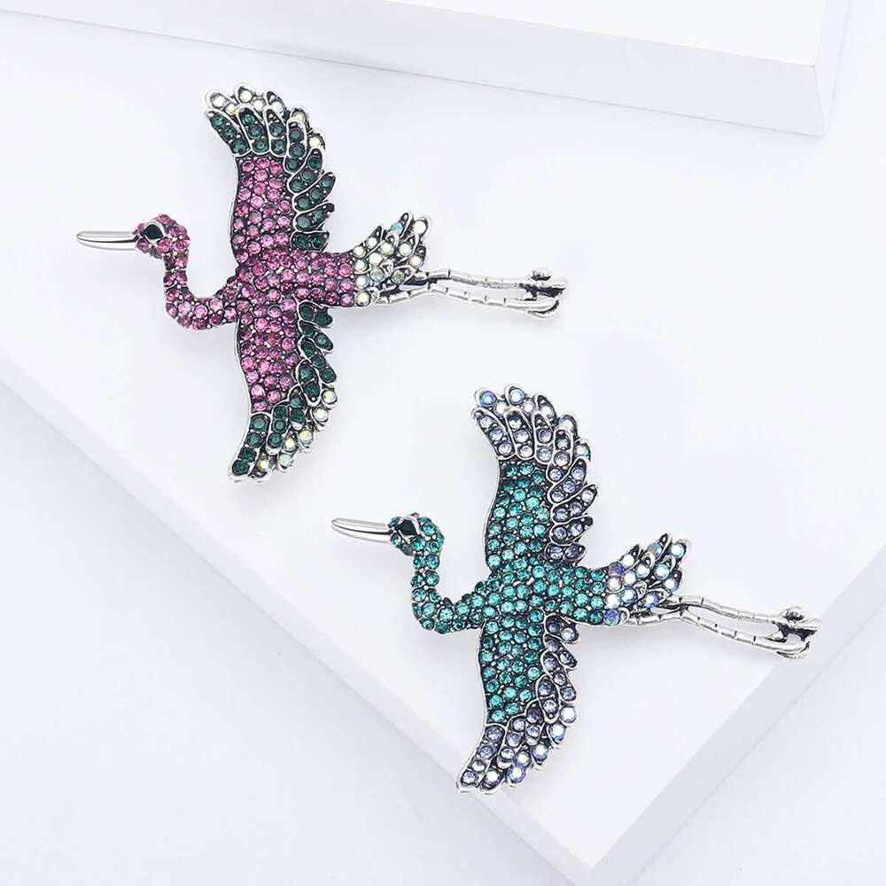 Enamel Phoenix Brooches For Women Trendy 6-Color Rhinestone Bird Pin Banquet Party Backpack Gifts Jewelry Accessories
