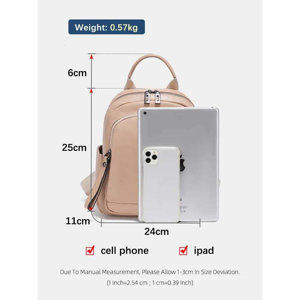 Zency 100% Genuine Leather Stylish Backpack Women Large Capacity Travel Rucksack New Knapsack For Ladies Satchel SchoolBag