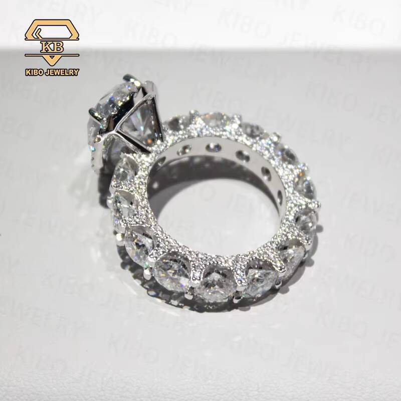 Moissanite Diamond VVS D Color Silver 925 Rings Iced Out Peal Cutting Wedding Engagement Ring High-end Customization Jewelry