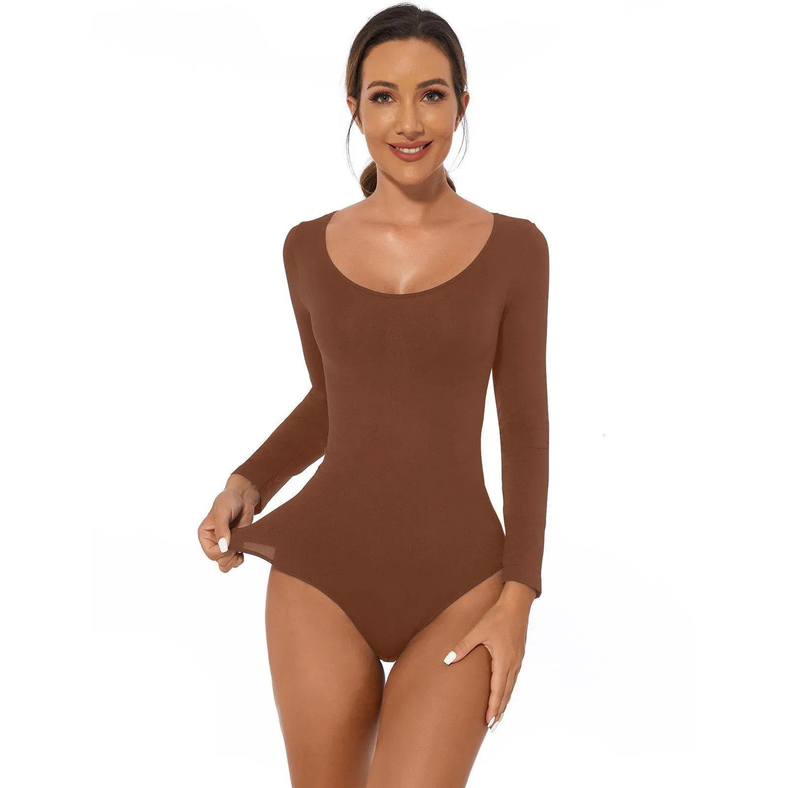 Sexy womens shapewear control thong tight fitting long sleeved strong breathable material underwear flat belly shape 250430