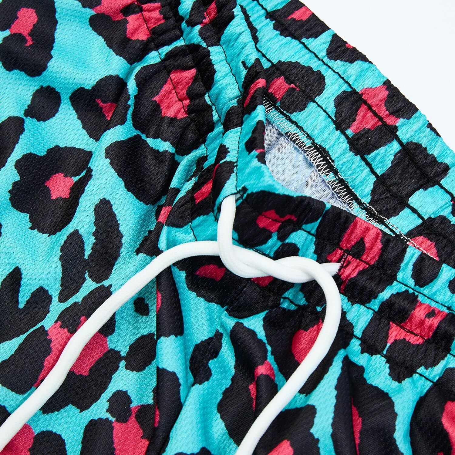 Fashion Leopard Print Swim Trunks Colorful Animal Printing Quick Dry Breathable Gym Sports Shorts for Mens