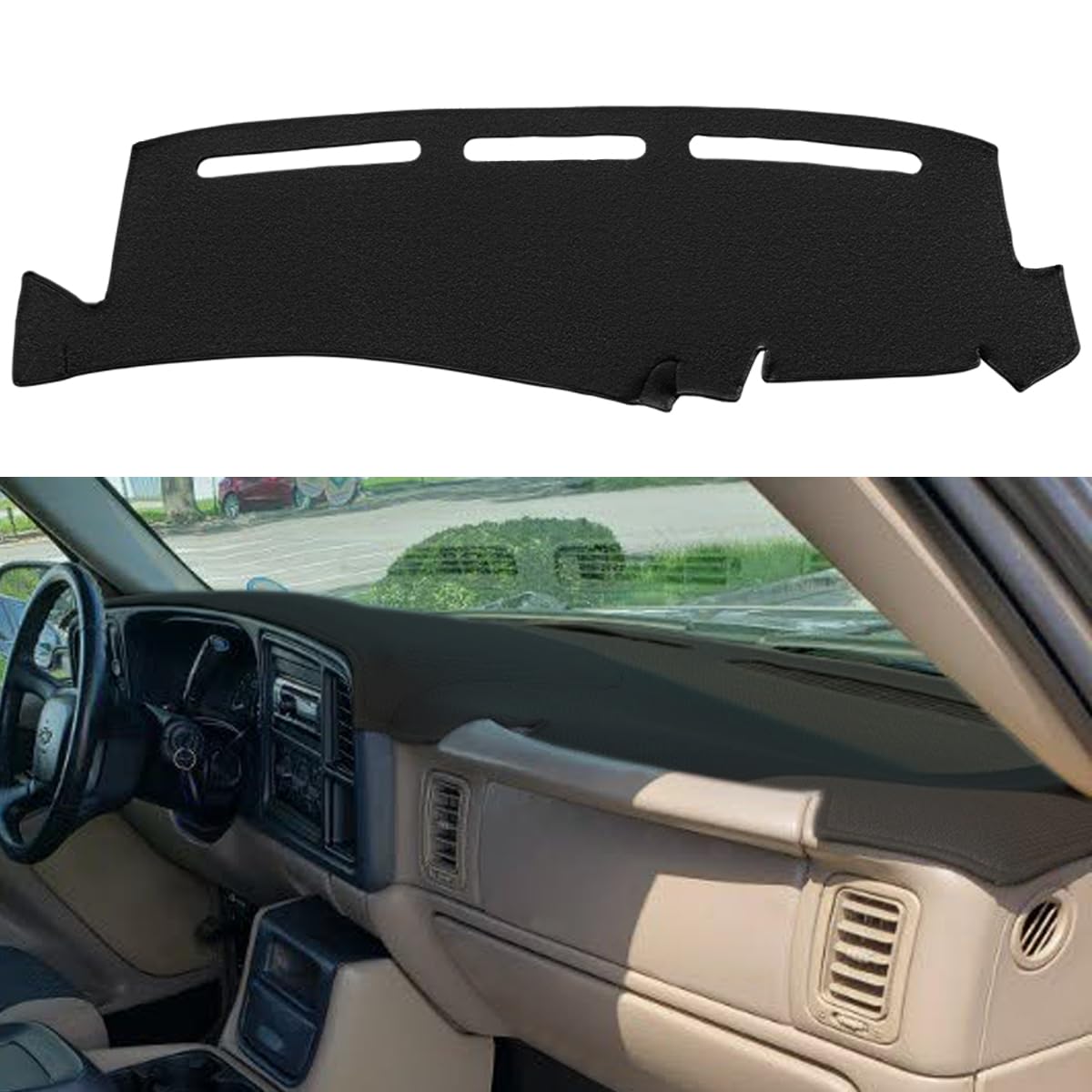 Custom Fit 1999-2006 Chevy Silverado & GMC Sierra Dash Cover | UV-Resistant Anti-Crack Dashboard Protector | Form-Fitting Design, Easy Installation