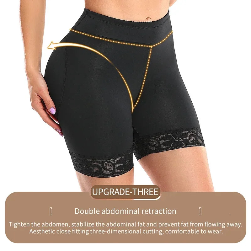 Womens High Waist Trainer Body Shaping Shorts Abdominal Control Weight Loss Hip Lift Lace 250430