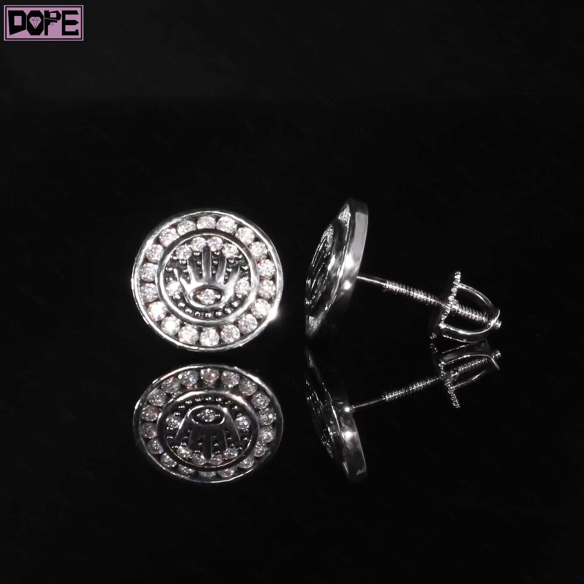 Hot Selling Moissanite Earrings Collection 925 Silver Iced Out Men Women Screw Back Cluster Stud Earrings