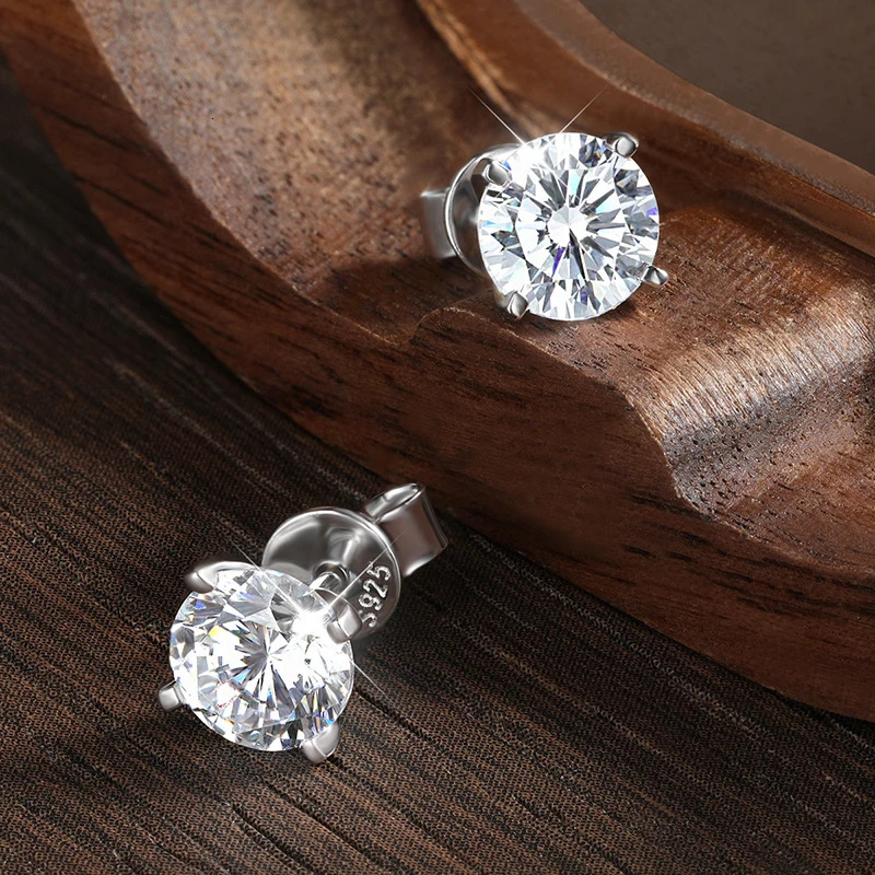 KNOBSPIN Earring 0.2-2ct D VVS1 GRA Certified Lab Diamond 4 Claw s925 Sterling Silver Stud Earrings for Women Man 250420