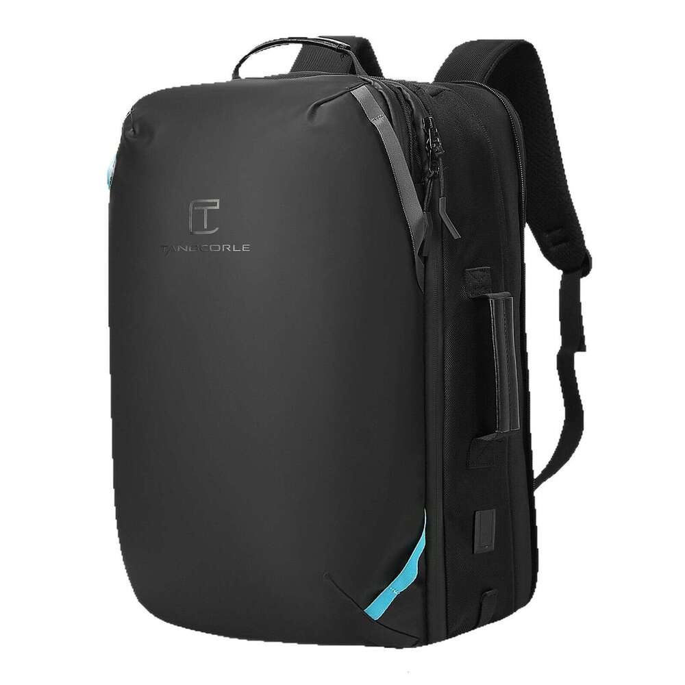 New men's multifunctional large capacity vacuum compression backpack anti splash water buffalo cloth travel bag