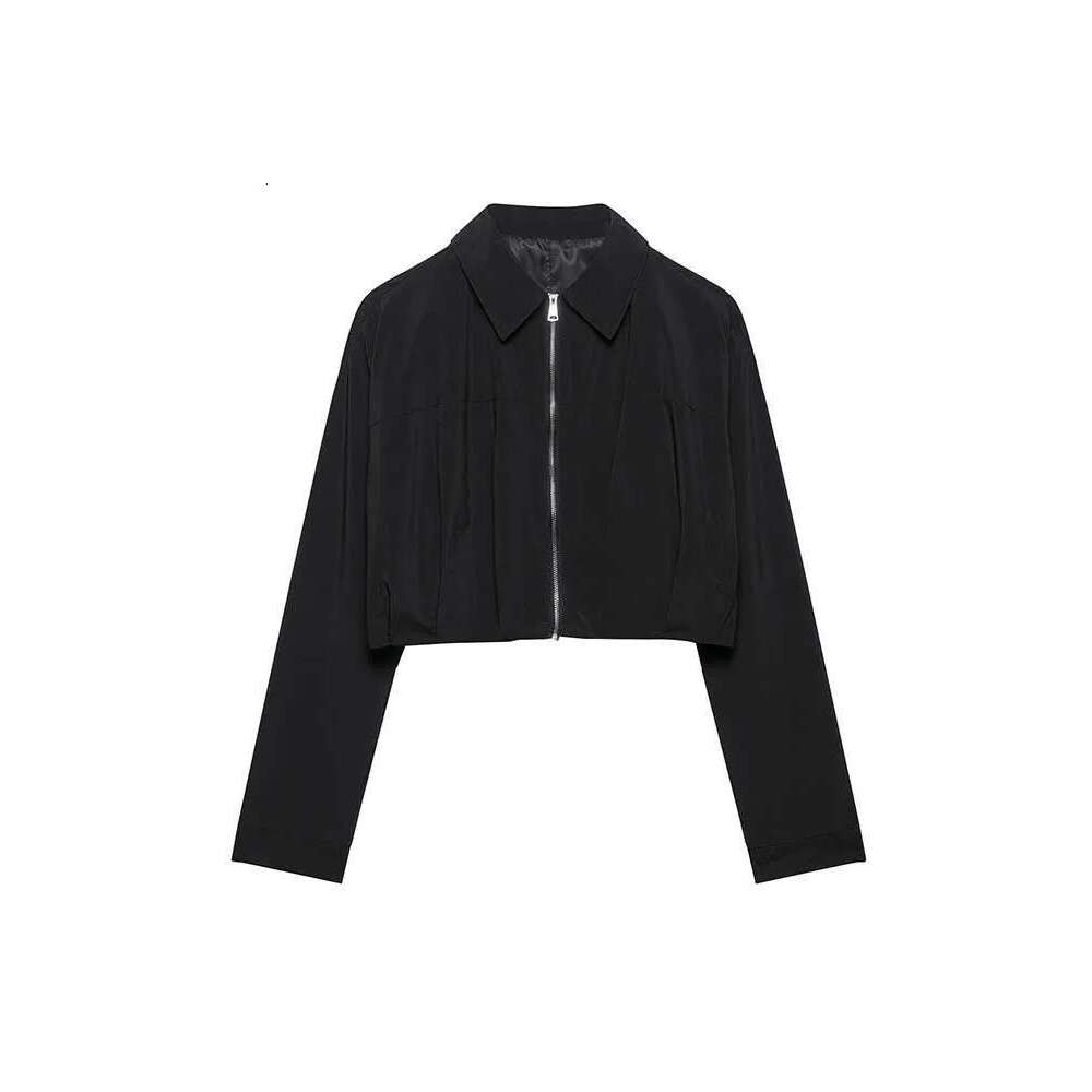 Women Summer Loose Jackets Coats 2025 Casual Solid Zipper Pleated Female Elegant Street Short Jacket Outerwear