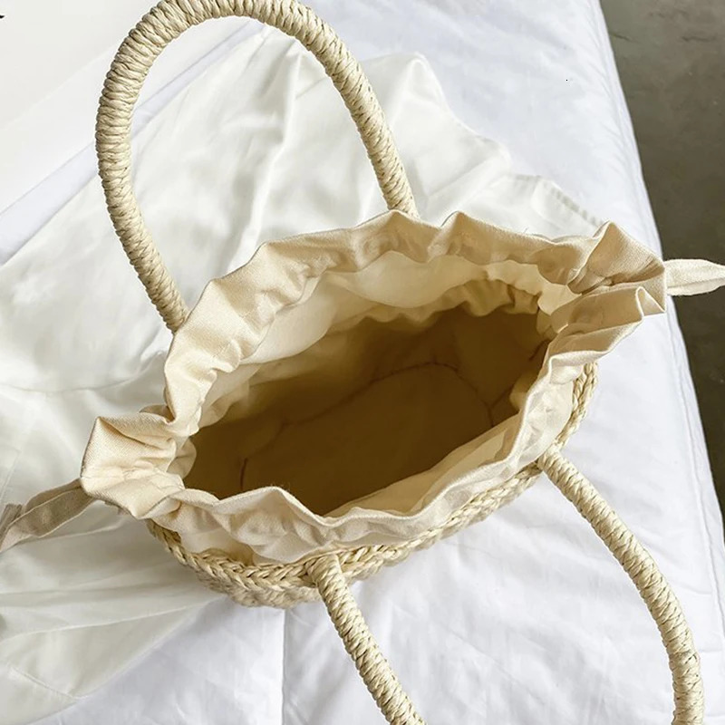 Womens Summer Straw Lattan Womens Handbag Small Clutch Retro Womens Basket Beach Bag Holiday Travel Shopping Handbag Wallet Bolsos 250427
