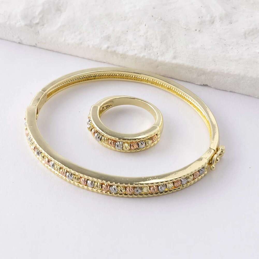 LUIZADA Copper Metal Beads Cross Bangle For Women Fashion Jewelry Delicate Multicolor Exquisite Holiday Gift
