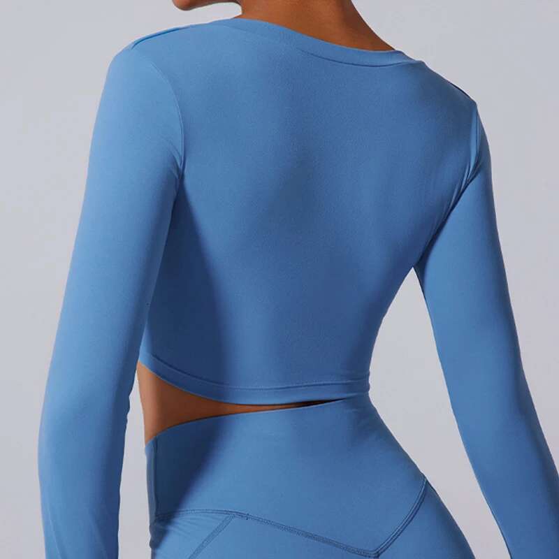 Ctenkevet Sports Long-Sleeved Shirt Women Crop Gym Top Female Workout Shirts Quick Dry Yoga Clothing Sport Outfit For Woman
