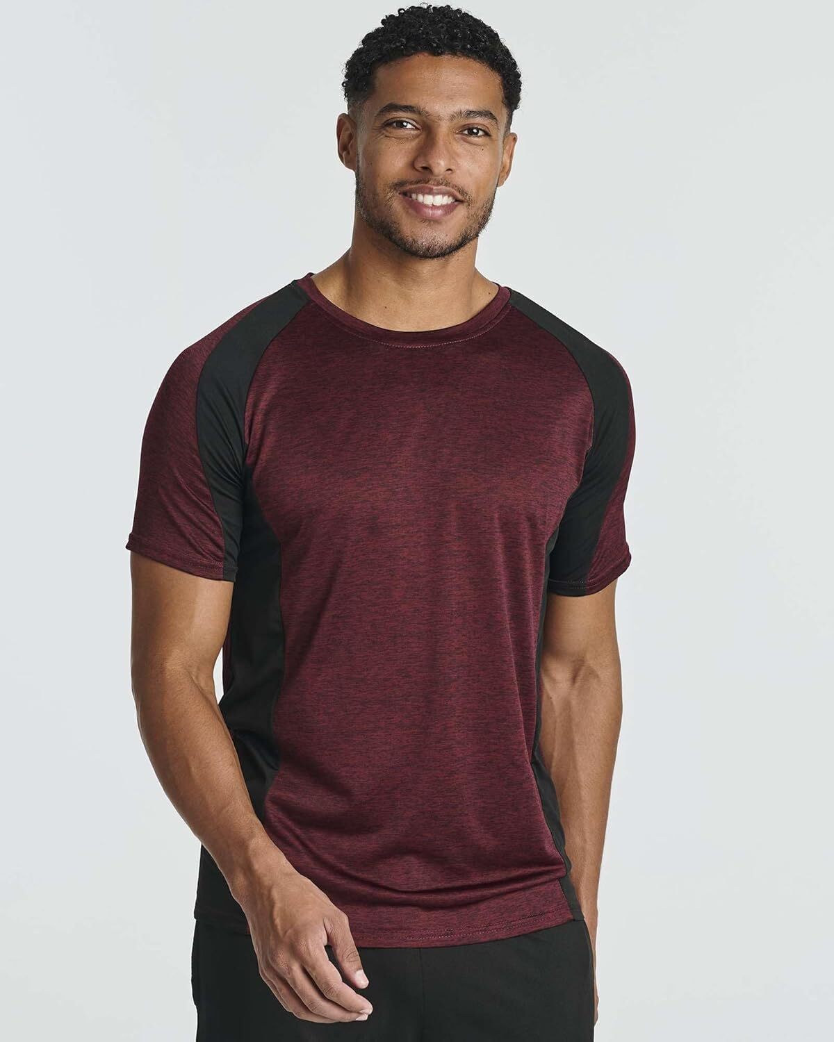 5-piece set: Men's short sleeved dry sports round neck - Sports running gym exercise T-shirt top