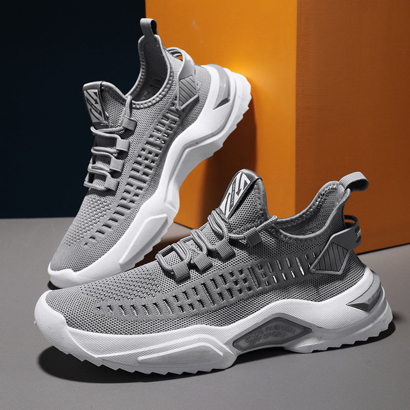 One Step Lazy Flyknit Breathable Casual Men S Trendy Low Top Sneakers Running Shoes Ddmysaturn