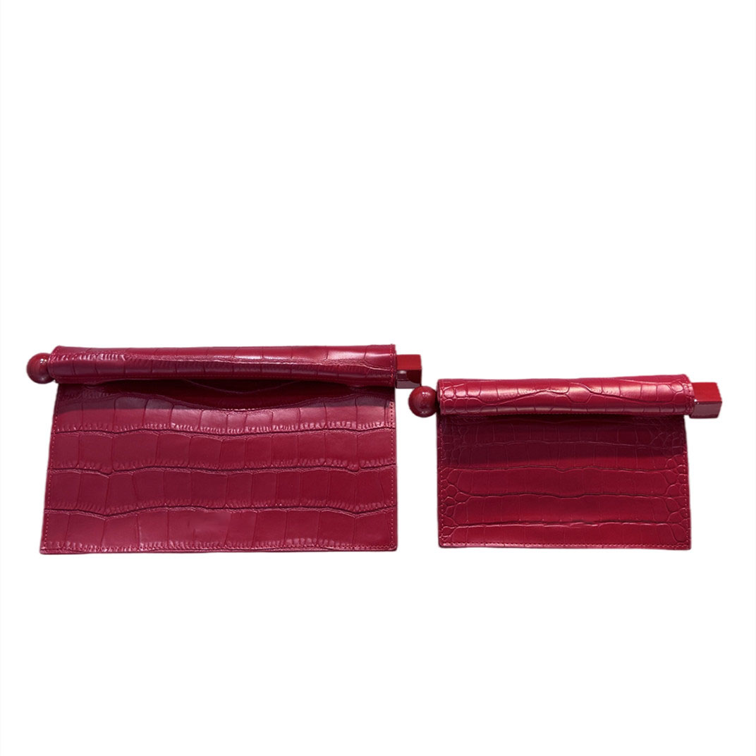 Rolled edge folding Alligator Removable Chain Bags Designer Clutch Bag for Woman Lady Handbag