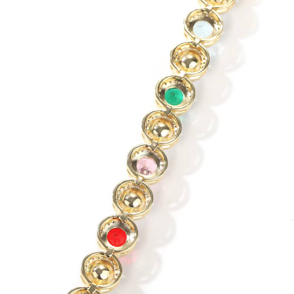 UWIN Retro Women Bracelet Vintage Gem ZIRCON Ruby Stone Pearl Bracelet 18K Gold Plated Jewelry