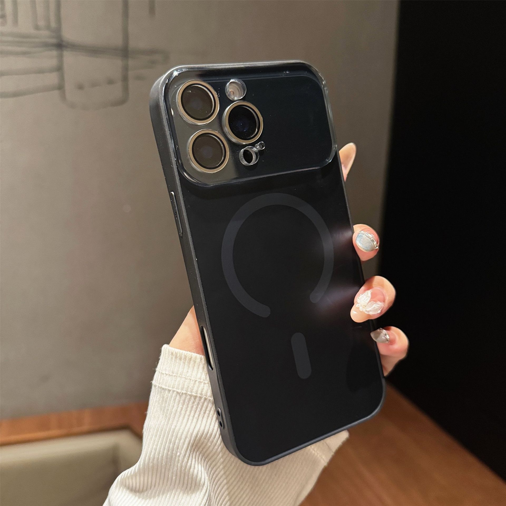 Large Window Matte Skin Feel Magnetic Phone Case iPhone 17 Pro Max Compatible with Apple 16/15 Macaron Hard Case