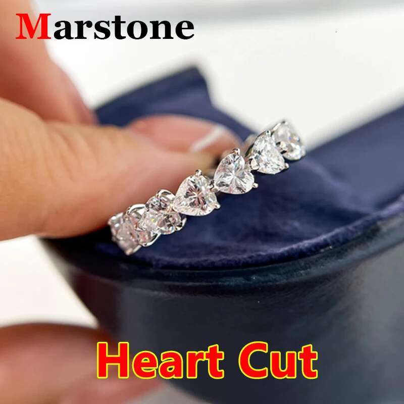 Heart Cut Full Moissanite Diamond D Color Wedding Ring 925 Sterling Silver 18K Gold Plated Luxury Top Quality Ring for Women