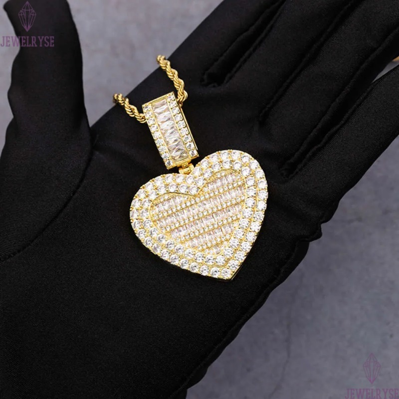 necklace moissanite chain Fashion Jewelry D color VVS Diamond Gold Plated Silver Picture Pendant For Hiphop Mens