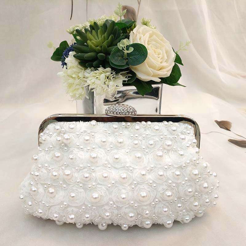 Dinner Bag Pearl Diamond Banquet Hand Held Bride Bridesmaid Dress Women S One Shoulder Diagonal Cross Small Bag Chain Bag KQ