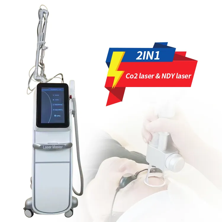 2 In 1 Co2 Fractional Skin Resurfacing Nd Yag Laser Tattoo Removal Acne Scar Stretch Marks Removal Fractional CO2 Laser Skin Resurfacing Smooth Scars 